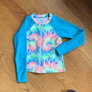Swimsuit long sleeve top with zipper M 7-8